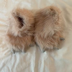 Crewcuts (JCrew) Metallic Pink Monster slippers